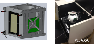 宇宙環境における能動型LCD熱制御素子、数値解析（左）真空環境下実験（右）